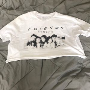 White Friends Crop Top